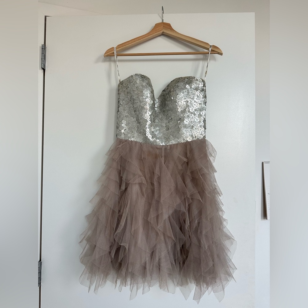 Sequin bubble skirt mini dress